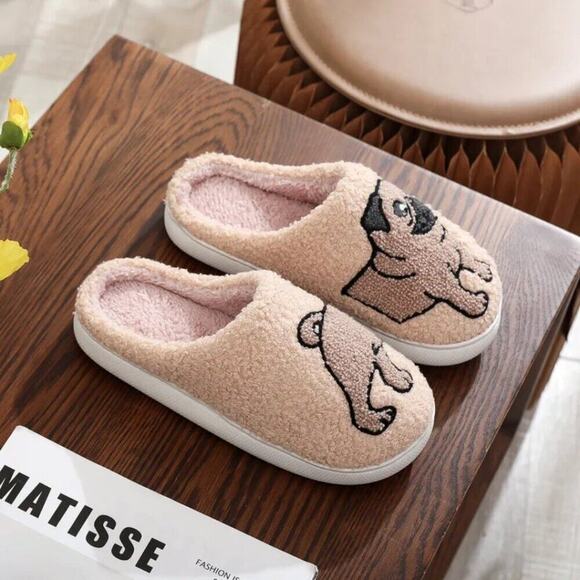 2/$30 NEW Cute Pug Dog Slippers - Picture 4 of 9